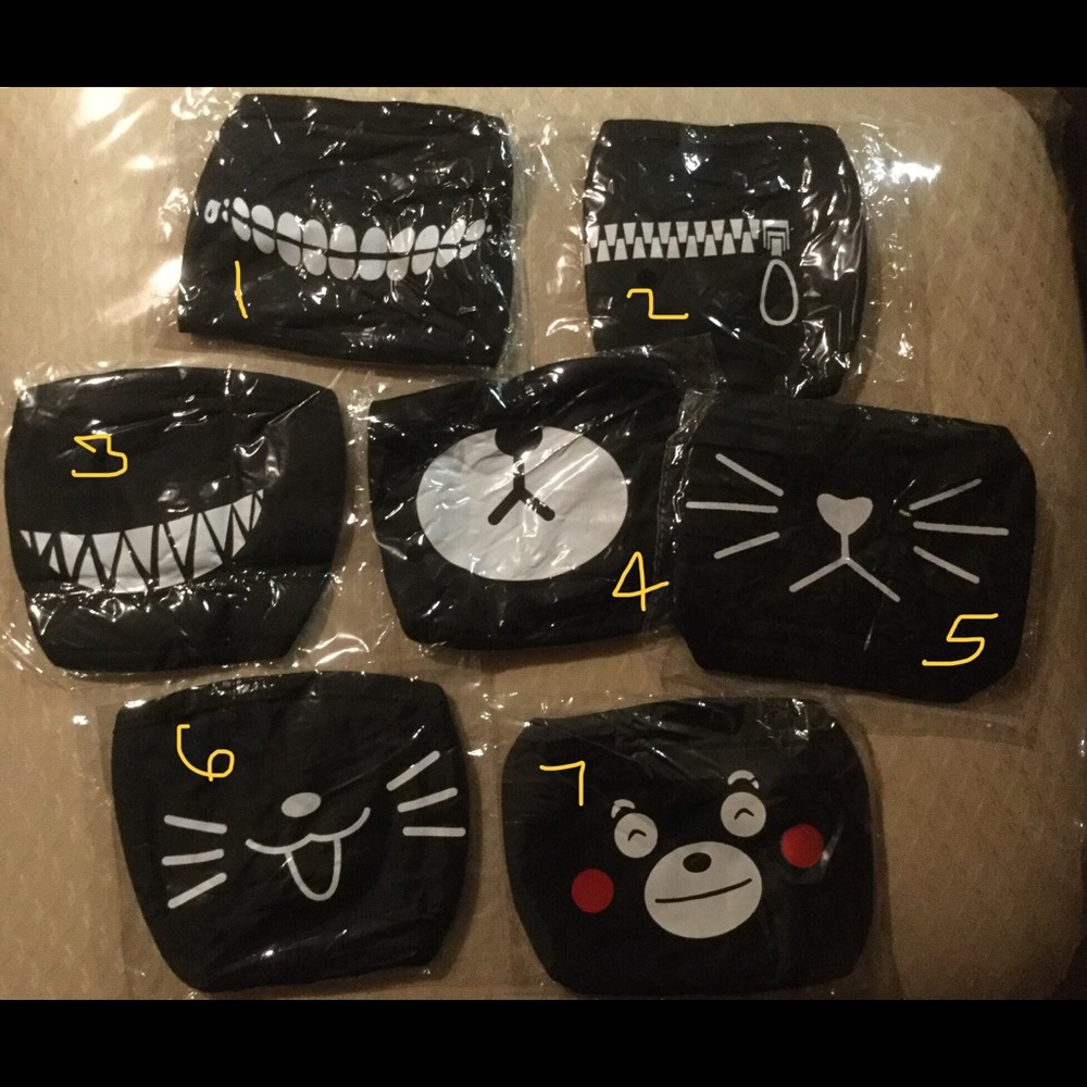 4 Black Face Masks